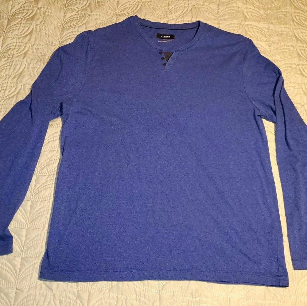 Blue mens long sleeve shirt